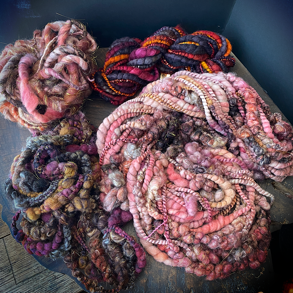 Scarf weaving hand spun art yarn Kit