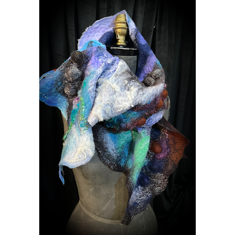 Cosmic Breath - felted scarf