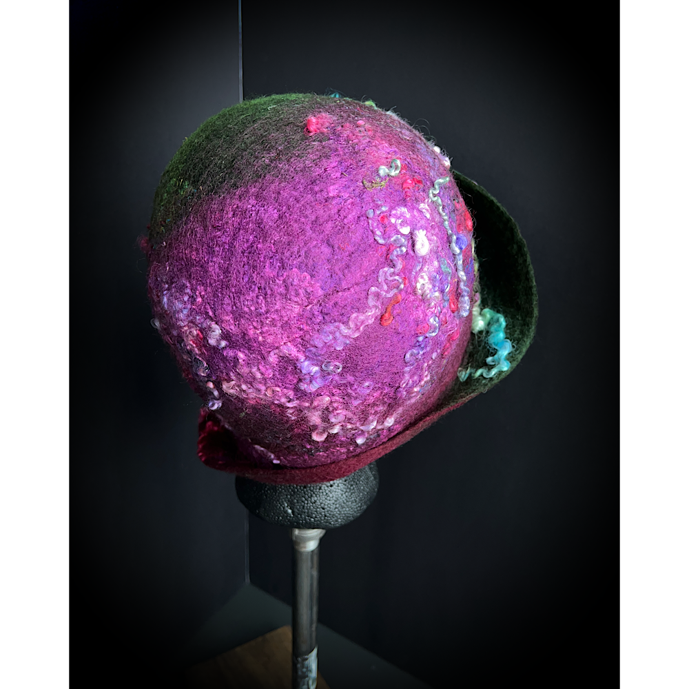 Felted flapper’s hat- 23.5”