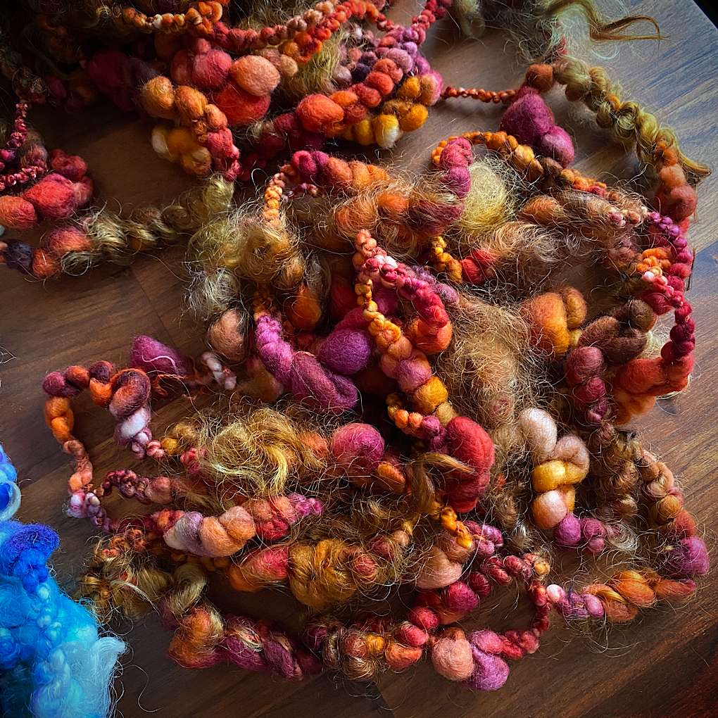 Set of mini jumbo boucle art yarn