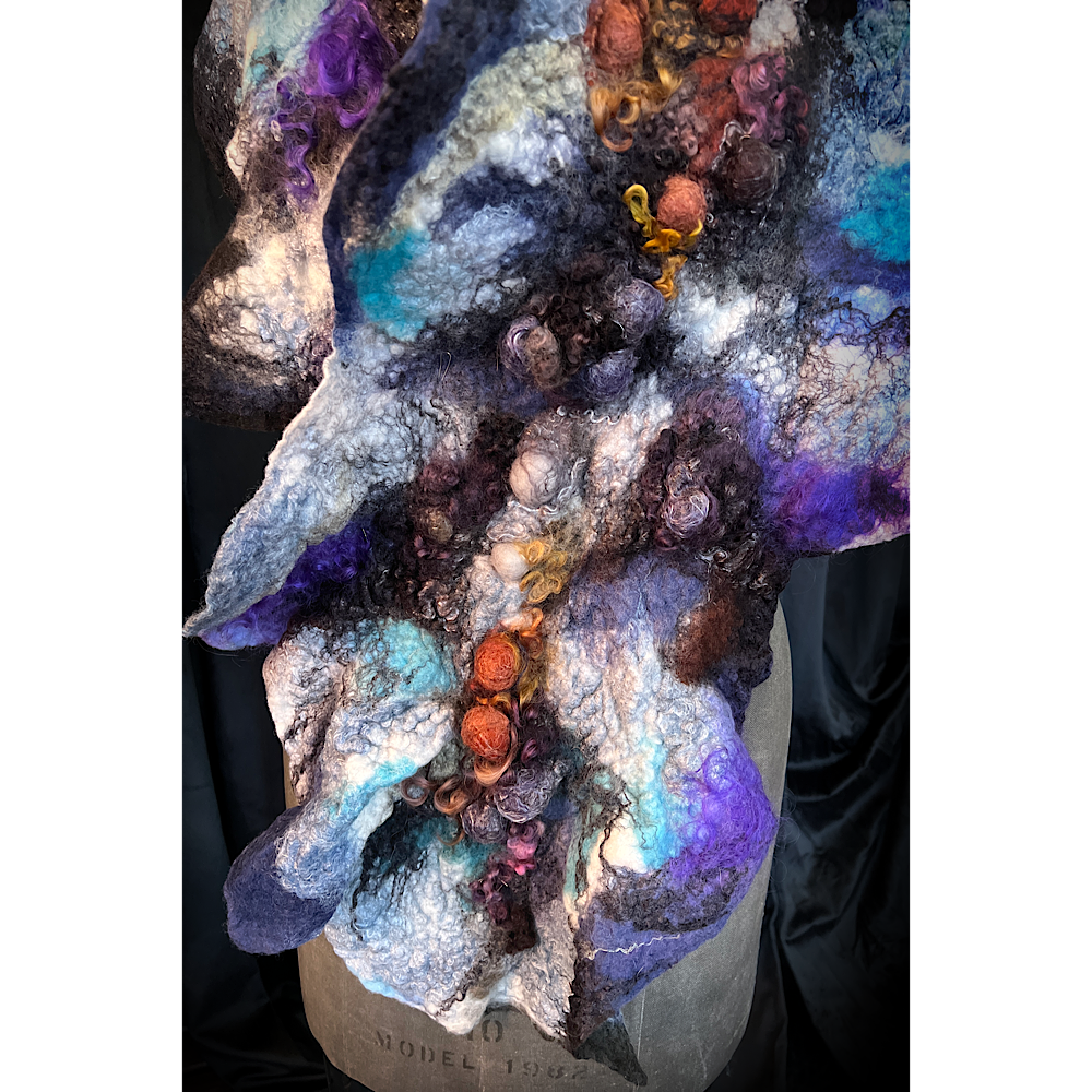 2022 Landscape serie  - Polar Sun - felted scarf