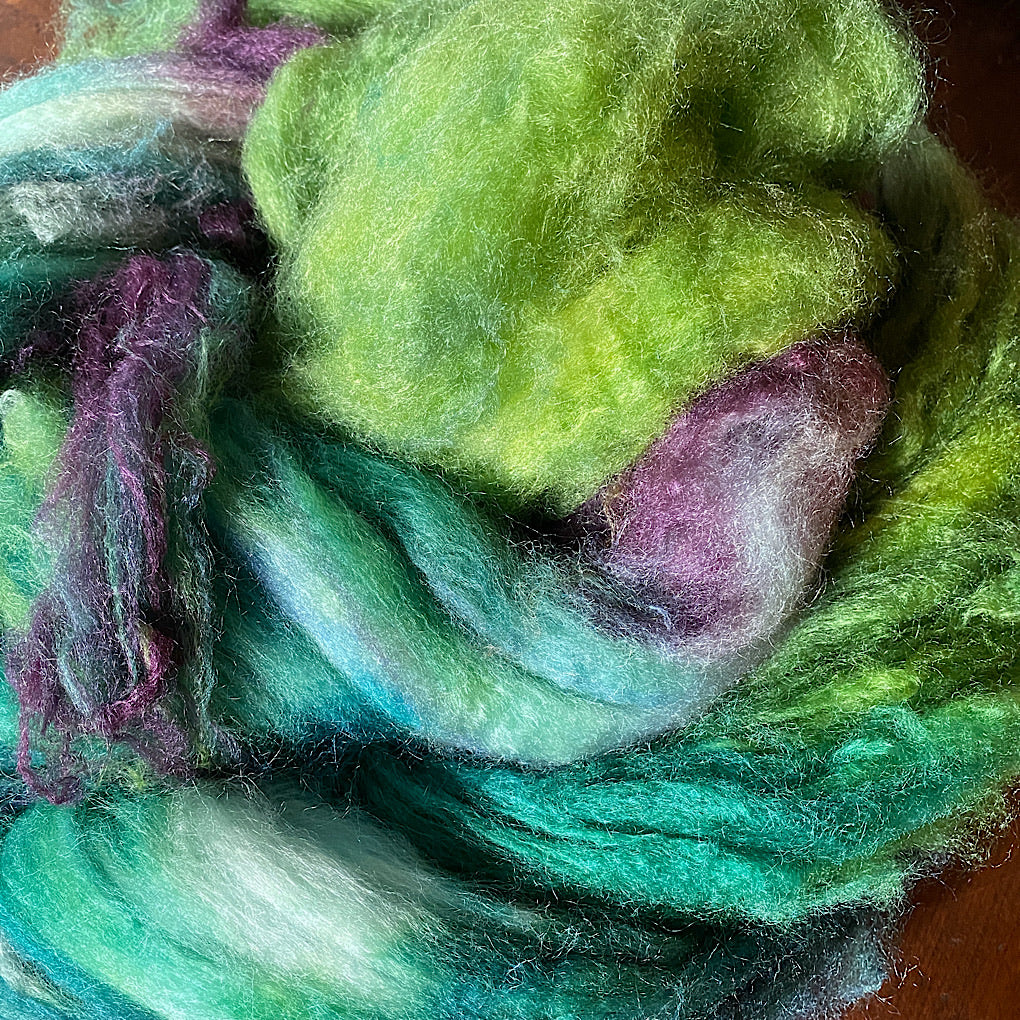 Hand painted Silk / merino roving