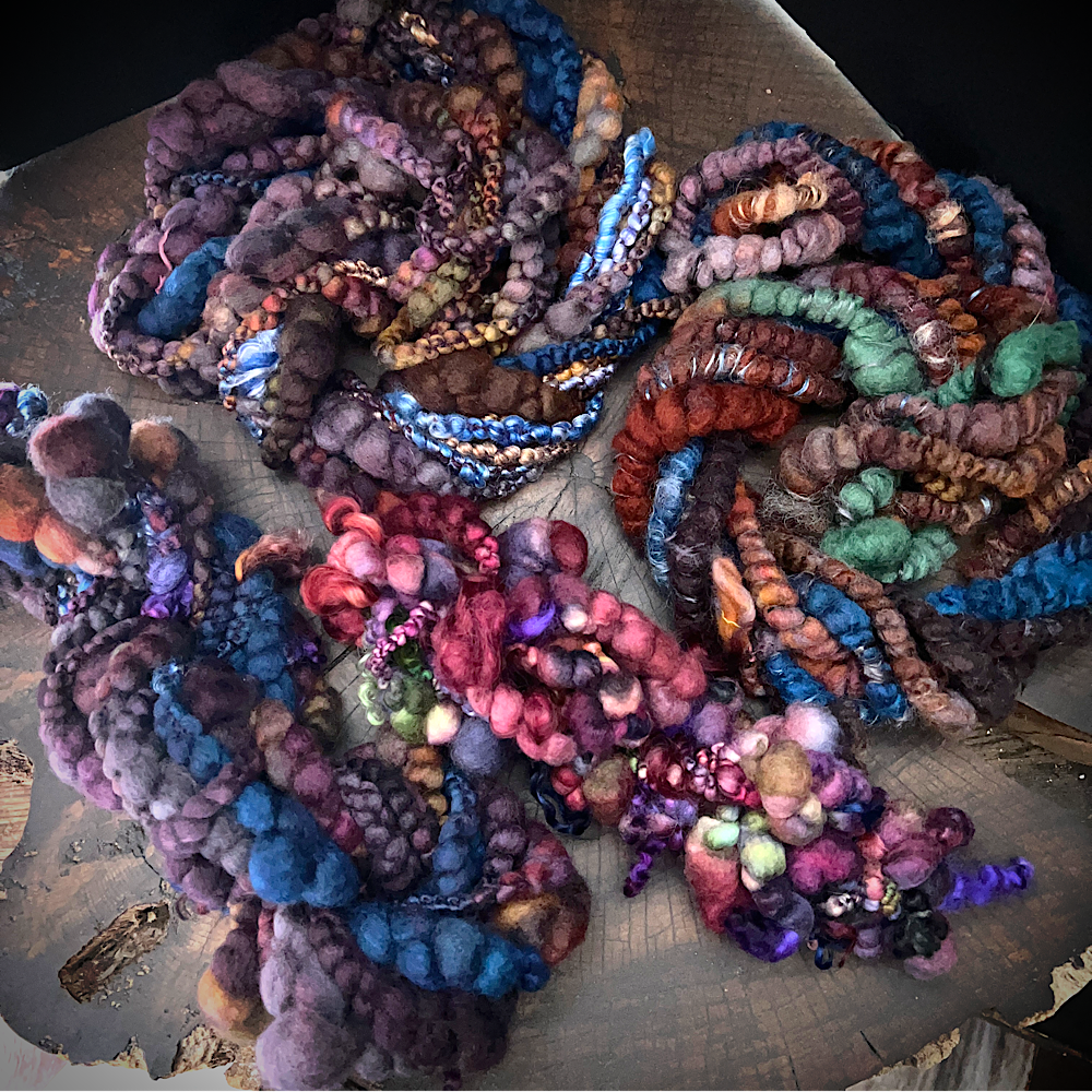 Deep purples Quintet - set of jumbo art yarn