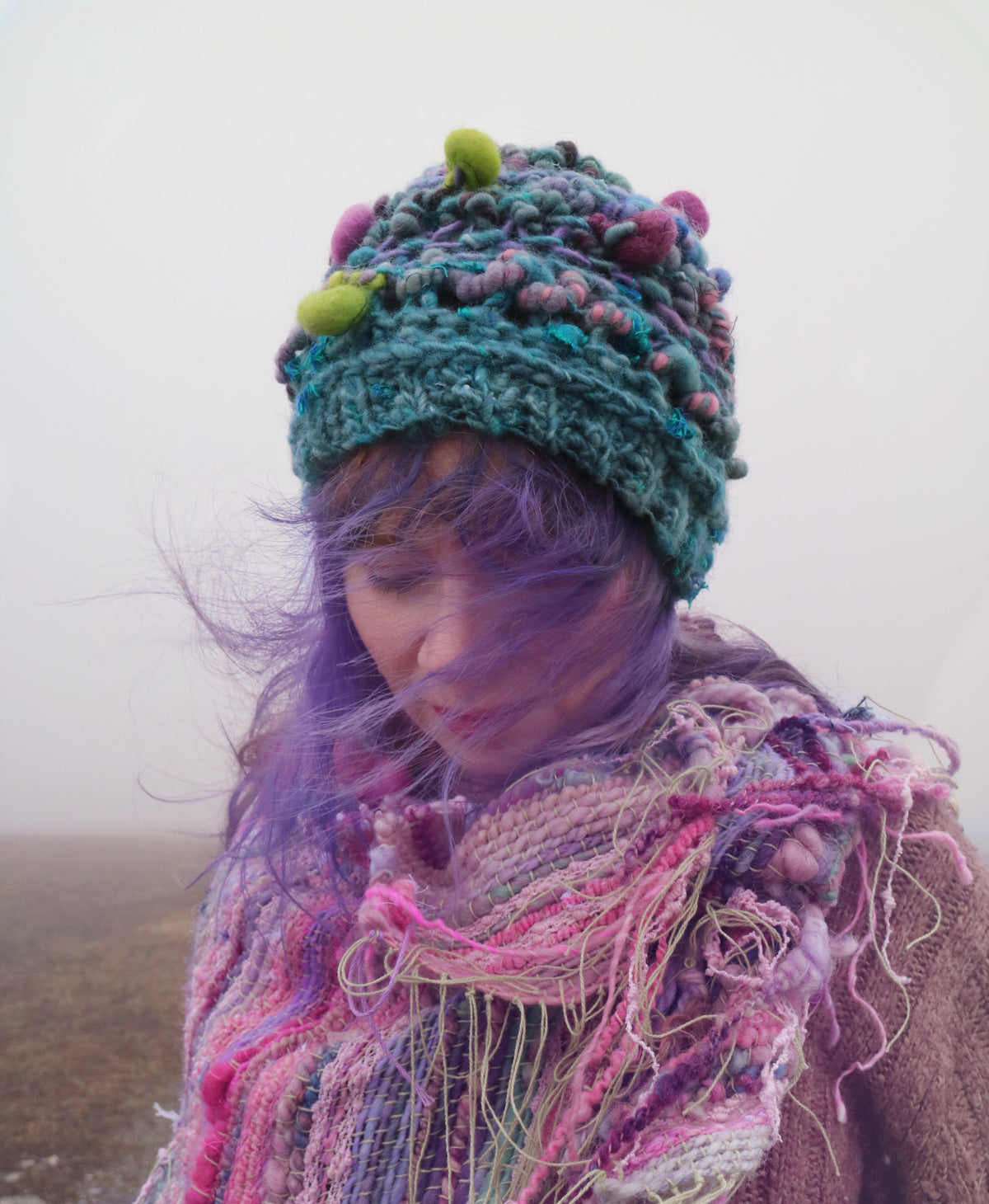 Blue chunky knitted hat - Mynoush