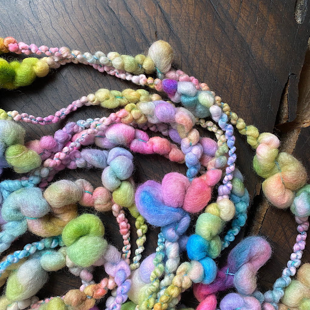 Pastel rainbow Jumbo boucle Art yarn
