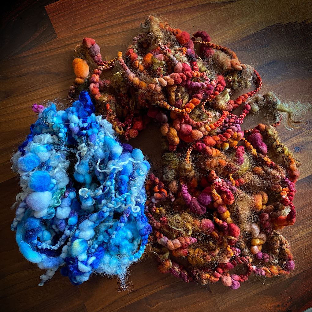 Set of mini jumbo boucle art yarn