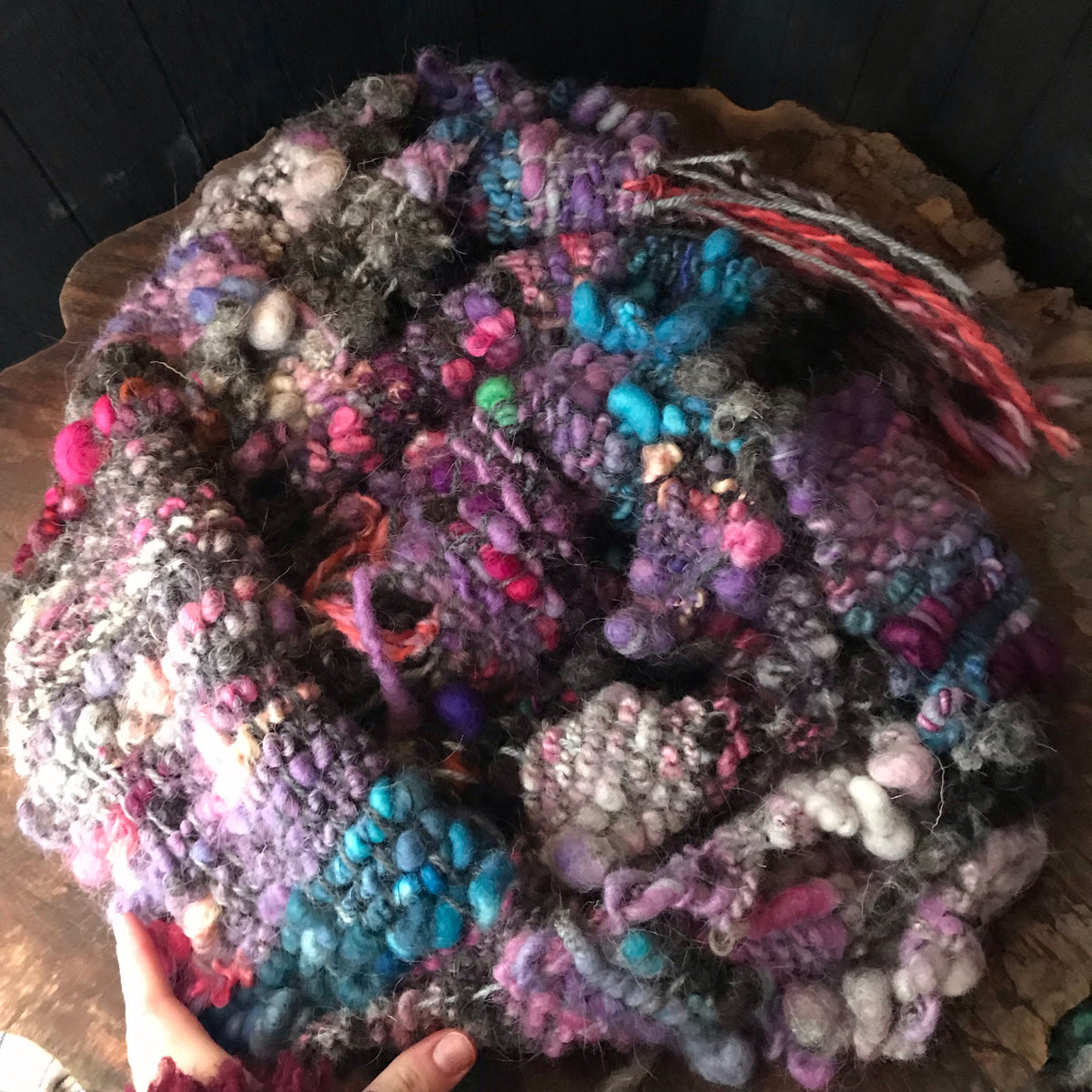 Purple scarf 100% Wool - Foulard 100% laine mauve - Mynoush