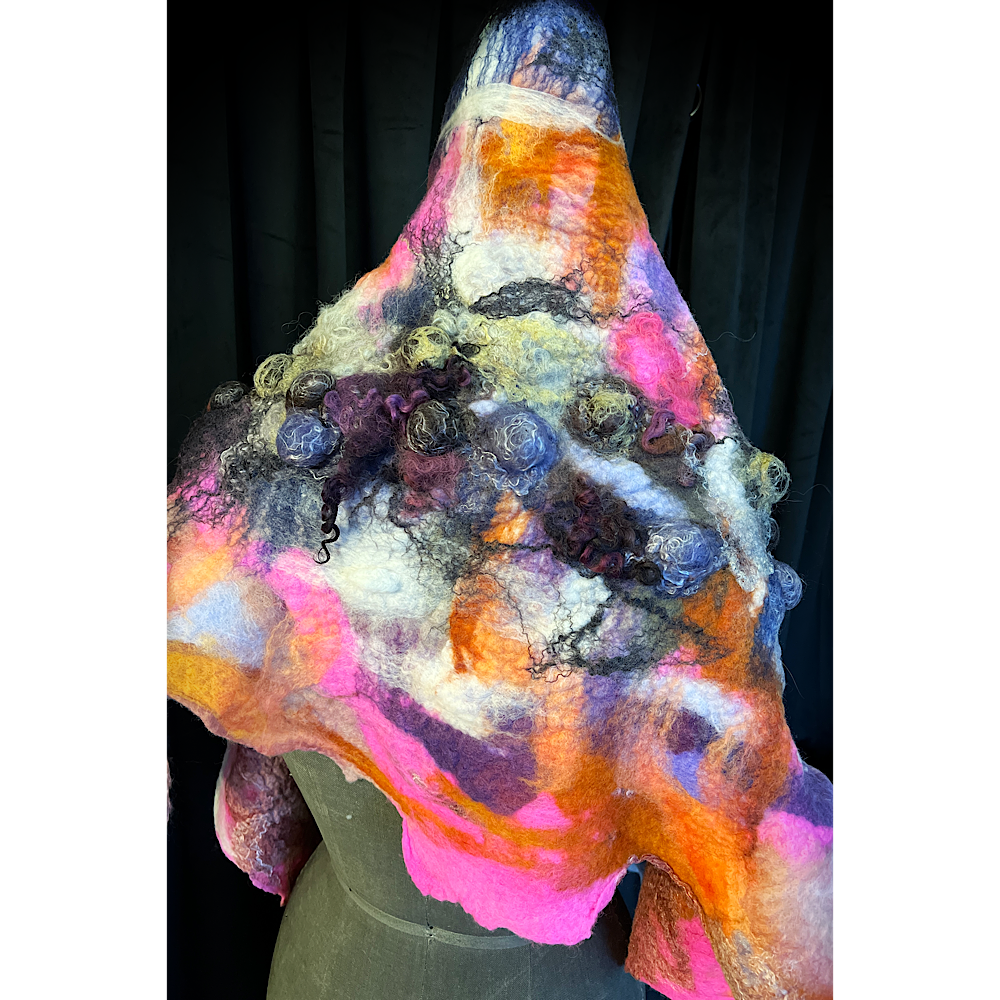 Cosmic Lights - felted scarf