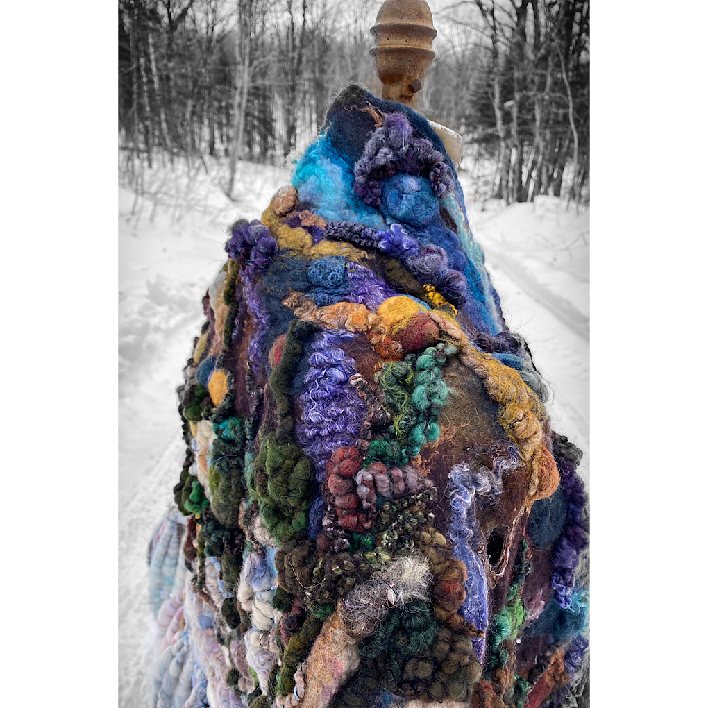 Midnight Snow walk - Felted Shawl