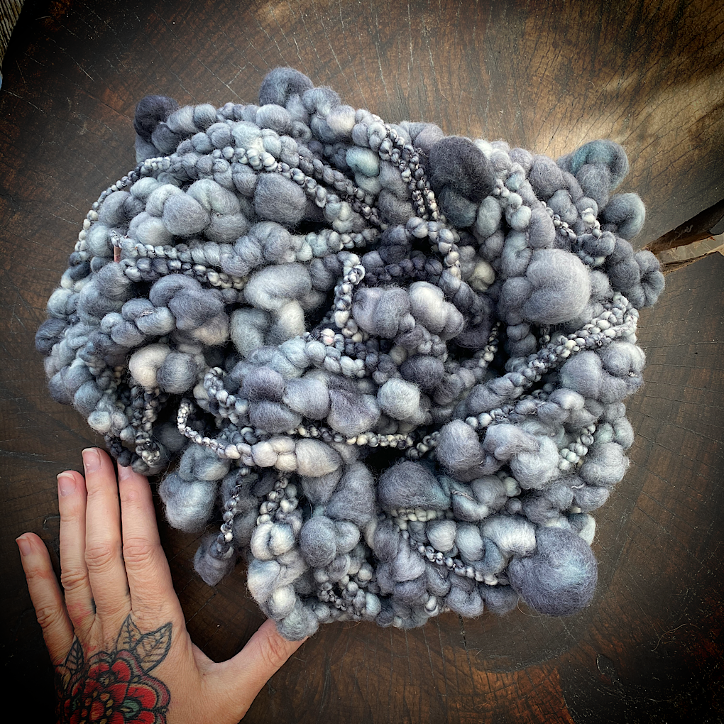 Grey Jumbo boucle Art yarn