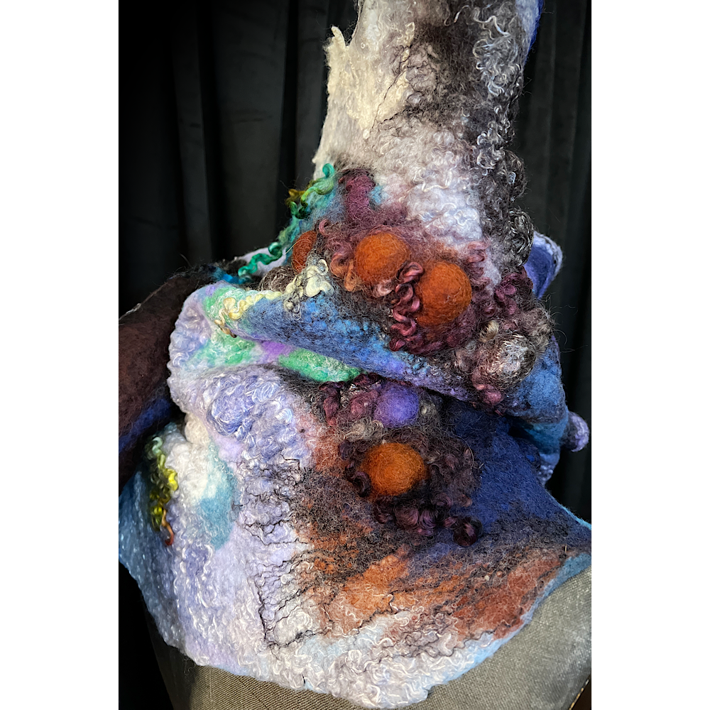Cosmic Breath - felted scarf