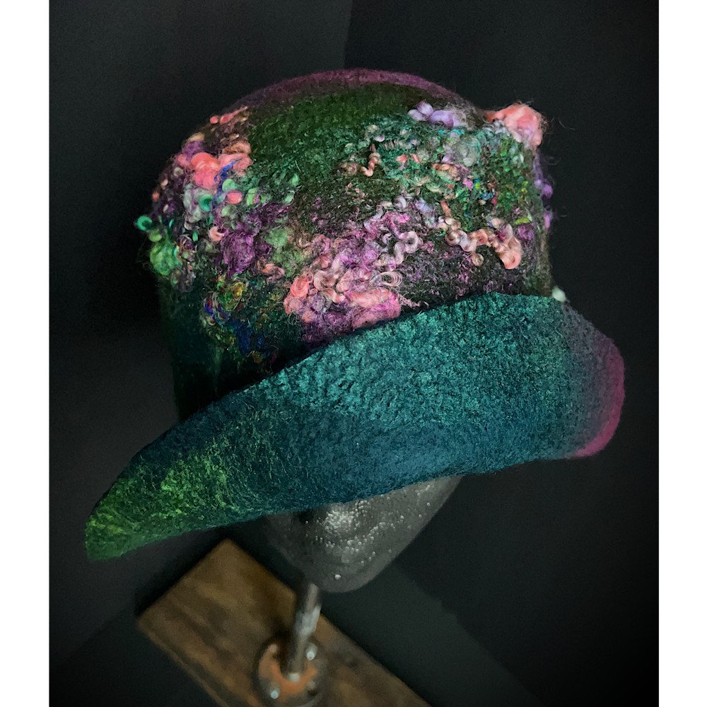 Felted flapper’s hat- 23.5”