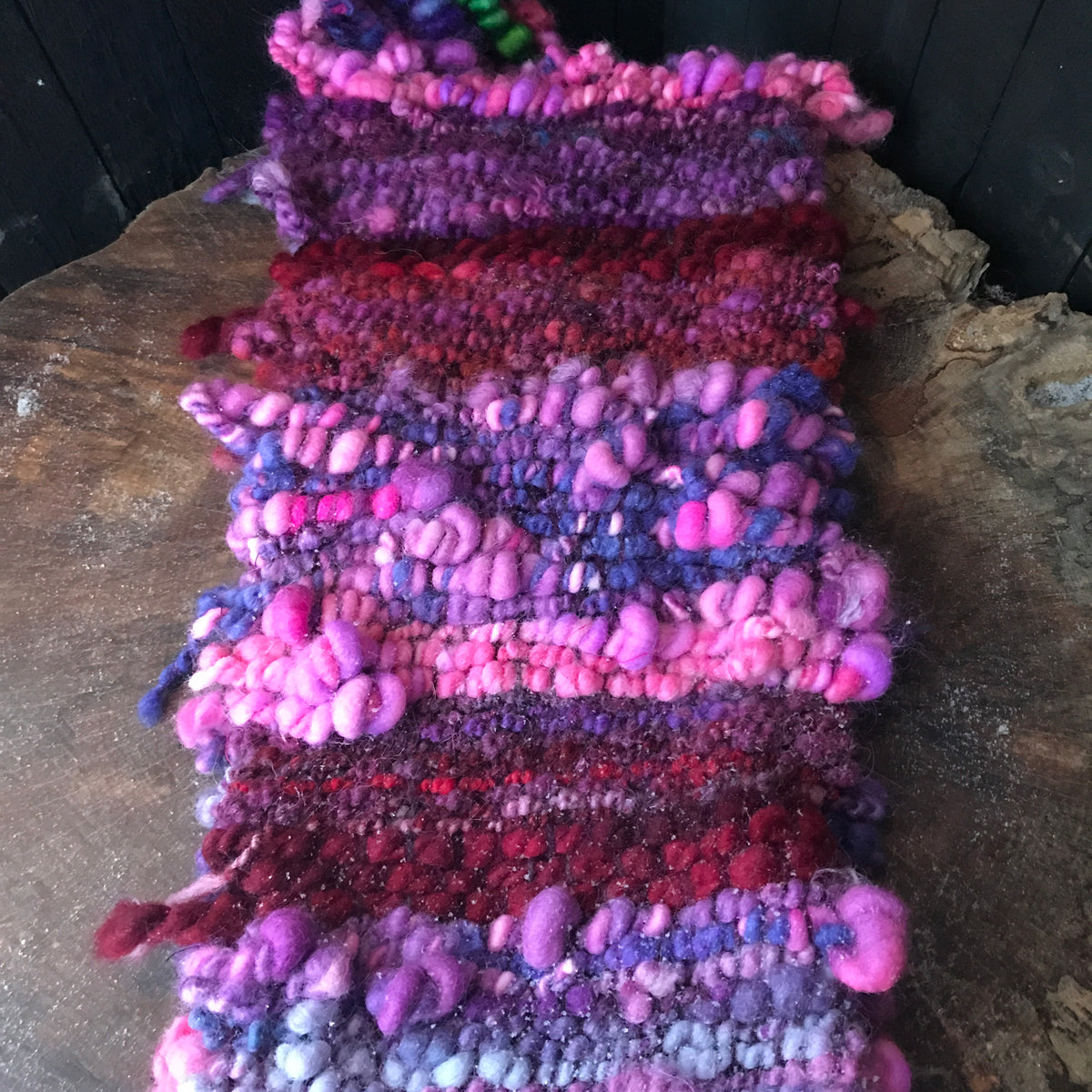 Purple scarf 100% Wool - Foulard 100% laine mauve - Mynoush