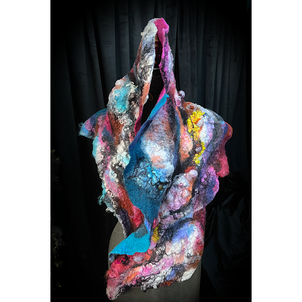 2022 Landscape serie  - Northen Rose - felted scarf