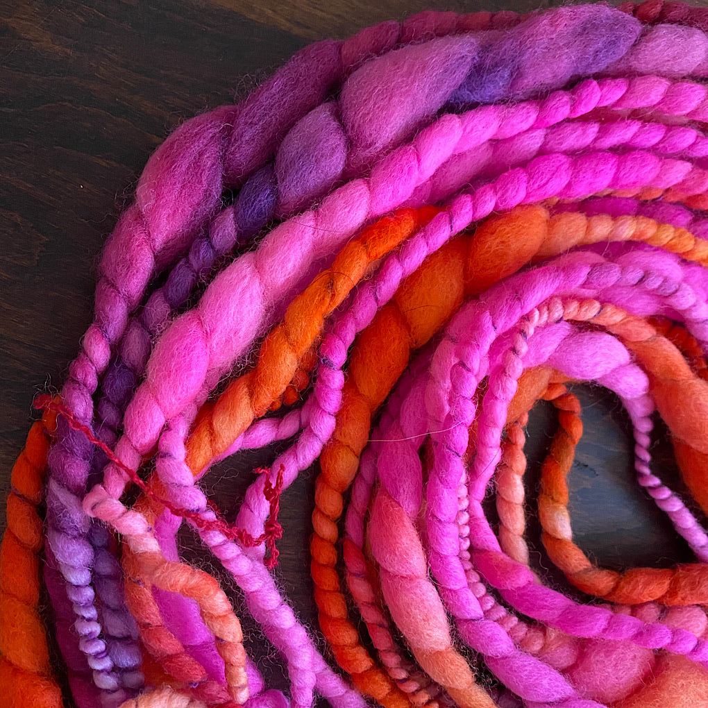 Pink fire merino knitting yarn