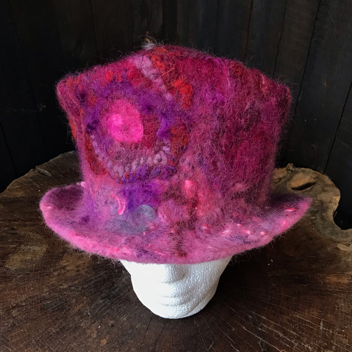 Pink felted hat 100% a Wool size 23” - Mynoush