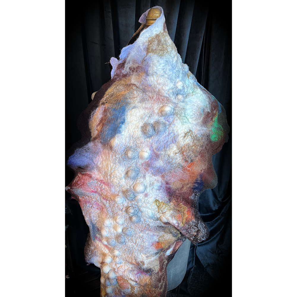 Galactic Moth - felted scarf