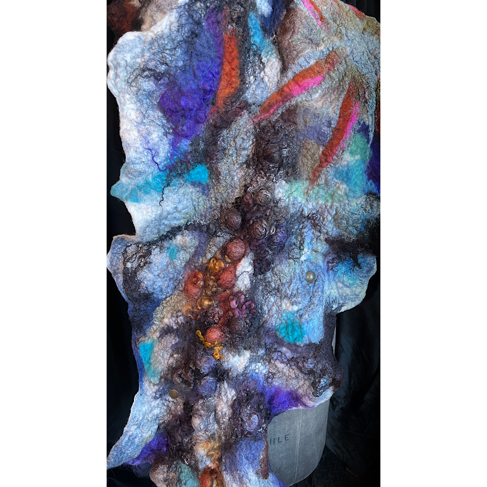 2022 Landscape serie  - Polar Sun - felted scarf