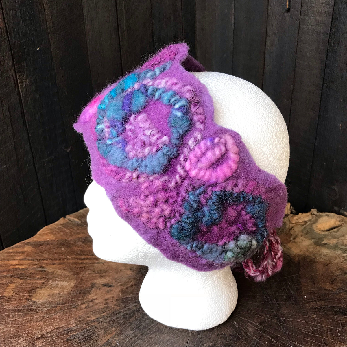 Purple textured felted headband One size | Bandeau mauve en feutre Taille unique - Mynoush