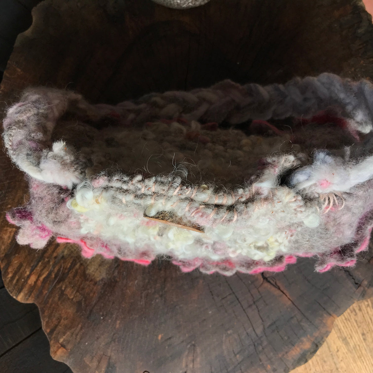Felted handbag #4 with pink flowers - Mynoush