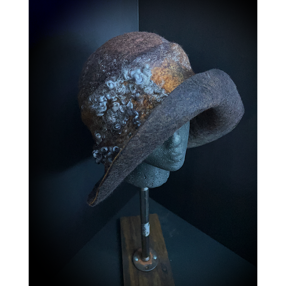 Felted cloche hat- 24.5”