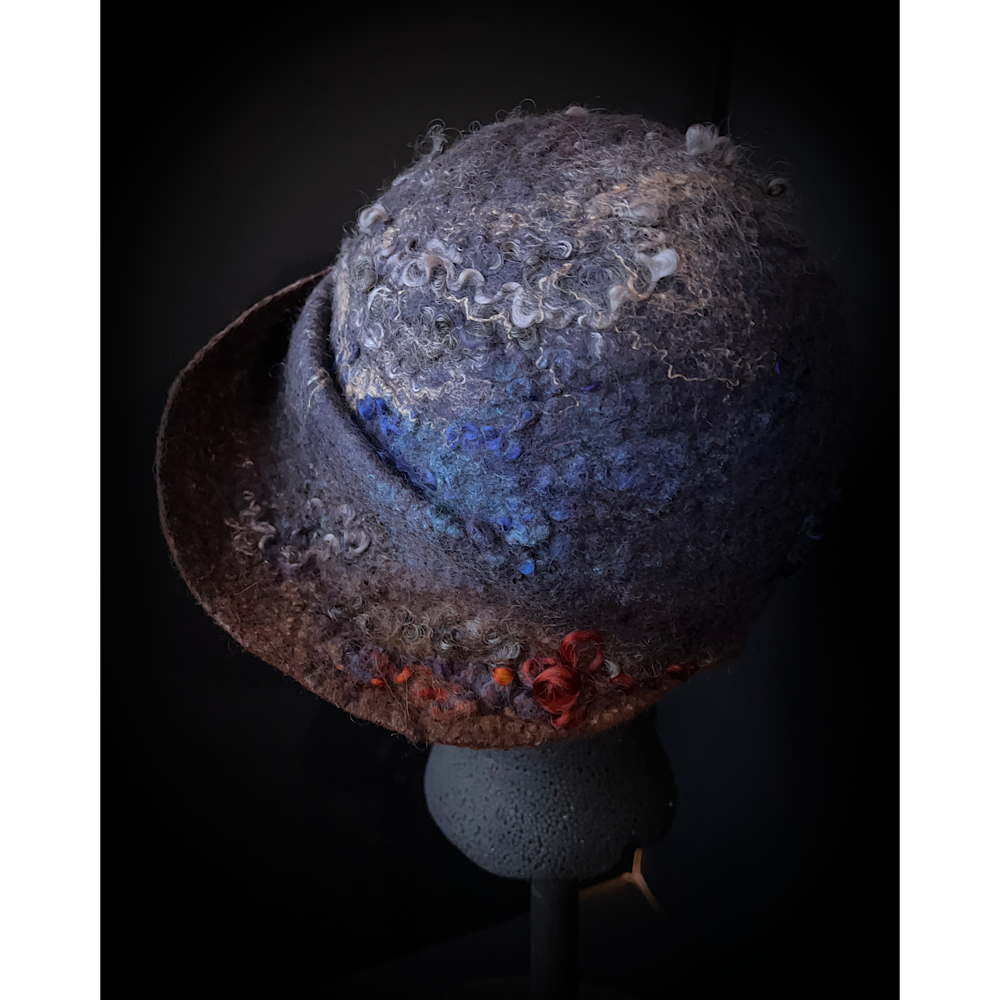 Felted cloche hat- 21”