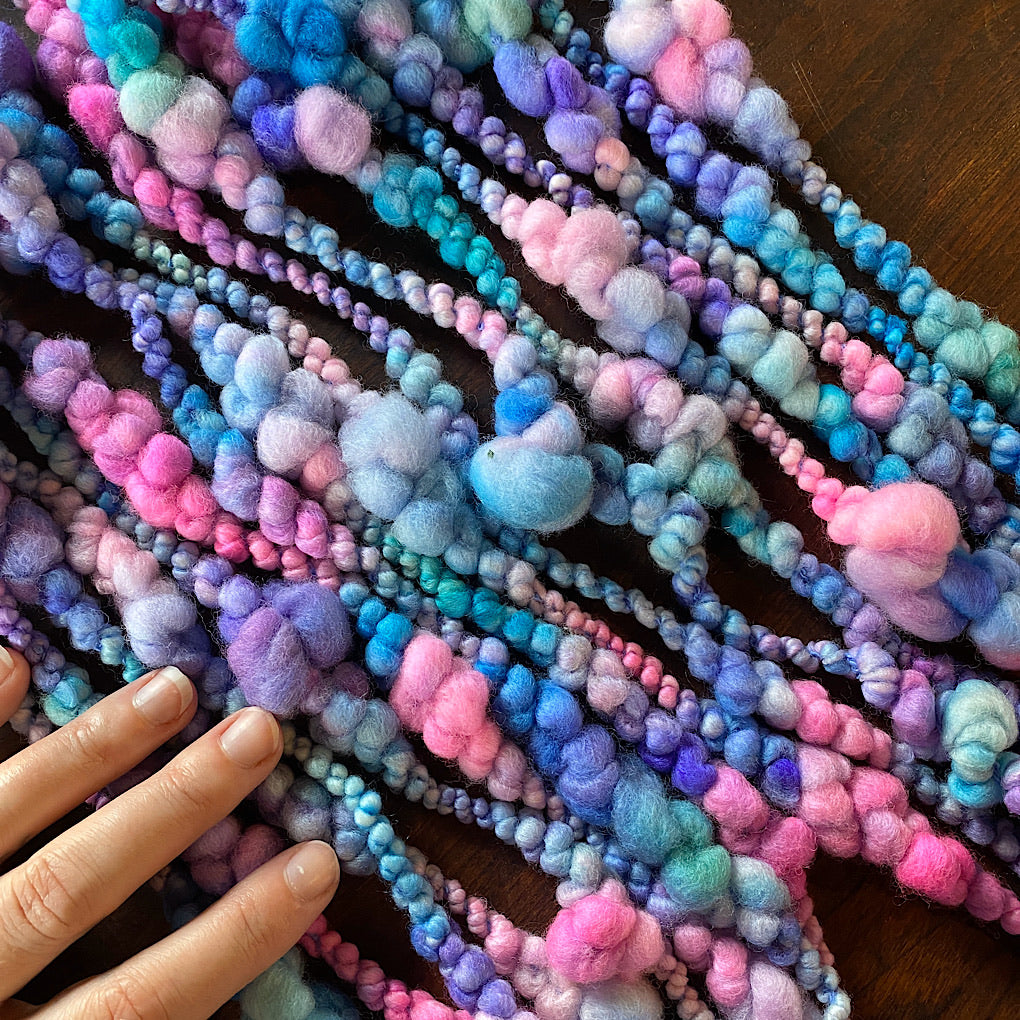 90s turquoise Jumbo boucle Art yarn