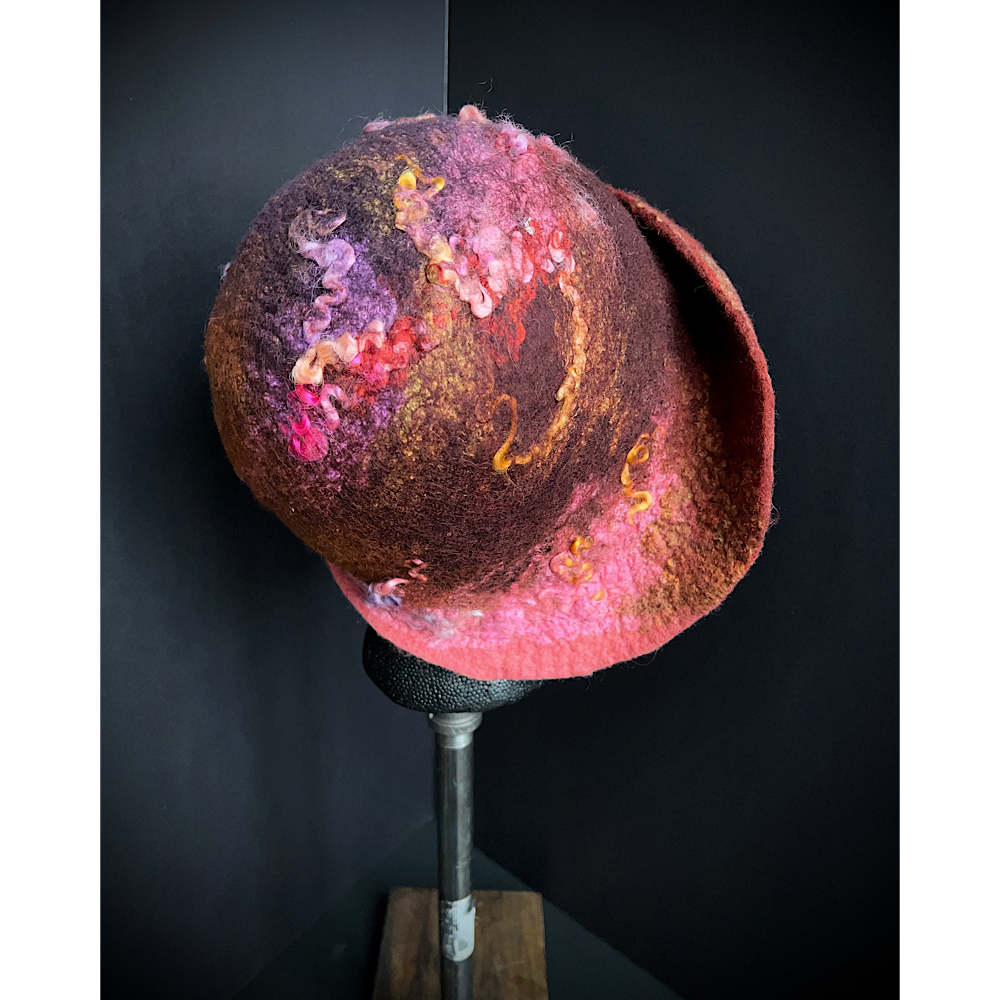 Felted flapper’s hat- 23.5”