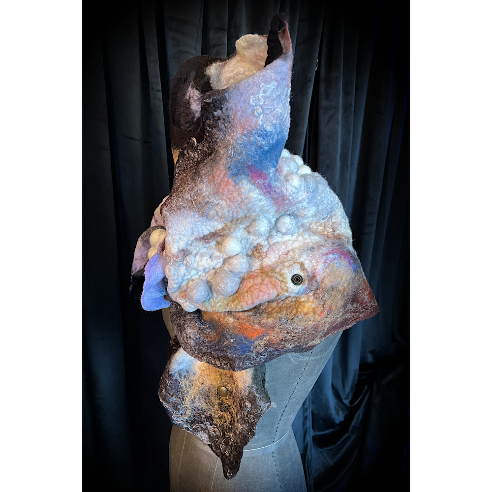 Galactic Moth - felted scarf