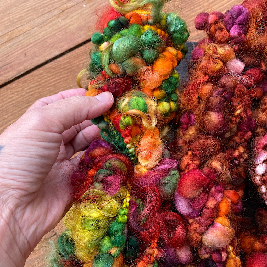 Set of mini jumbo boucle art - weaving kit