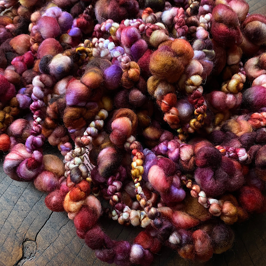 Burgundy Jumbo boucle art yarn