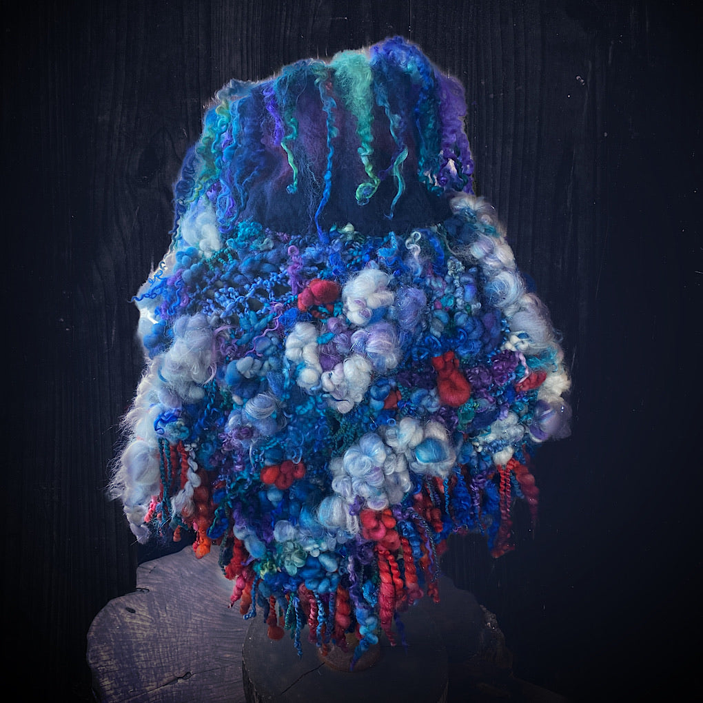 Apples in the Sky felted Shawlette