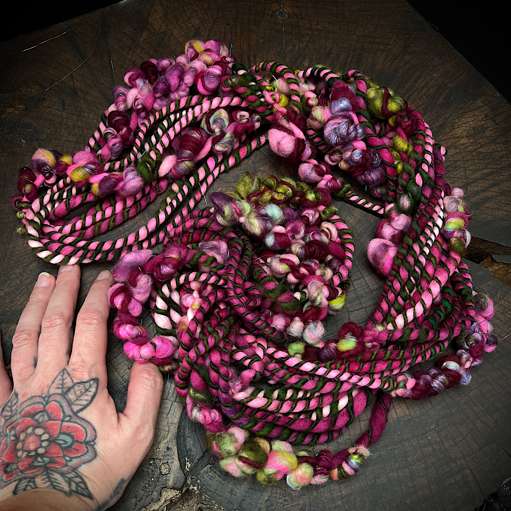 Wild roses weaving art yarn