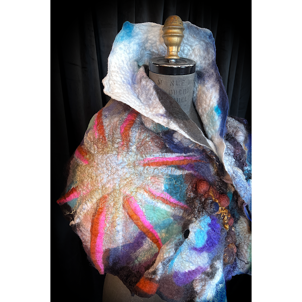 2022 Landscape serie  - Polar Sun - felted scarf