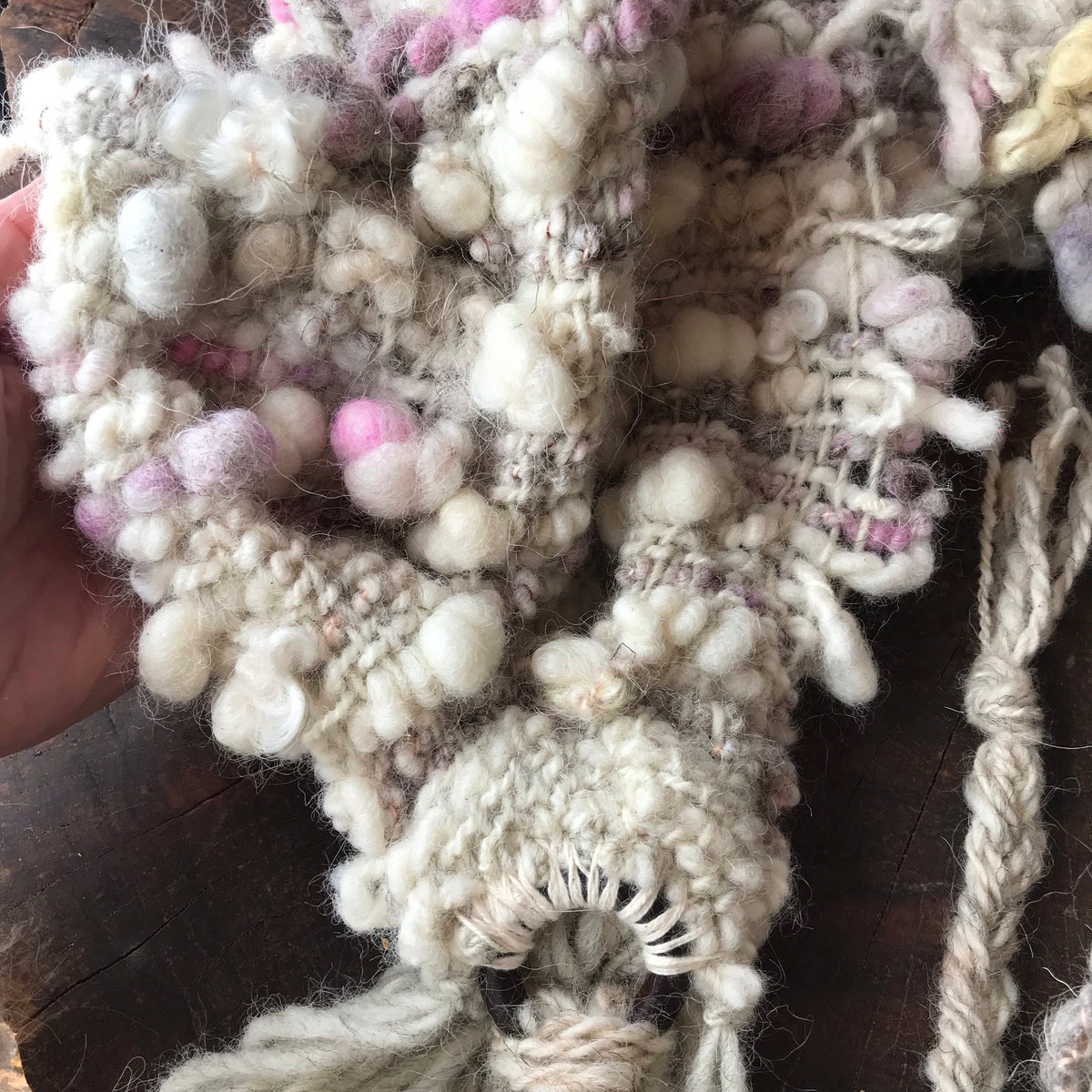 Hand woven and Felted Hooded SCARF | ready to ship | One size 35” x 10” - Mynoush