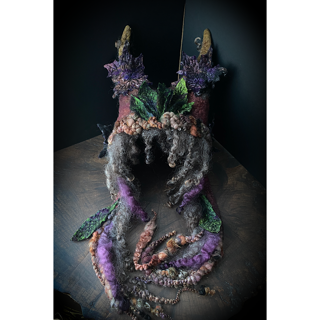 Forest spirit 2 - Fairy felted hood