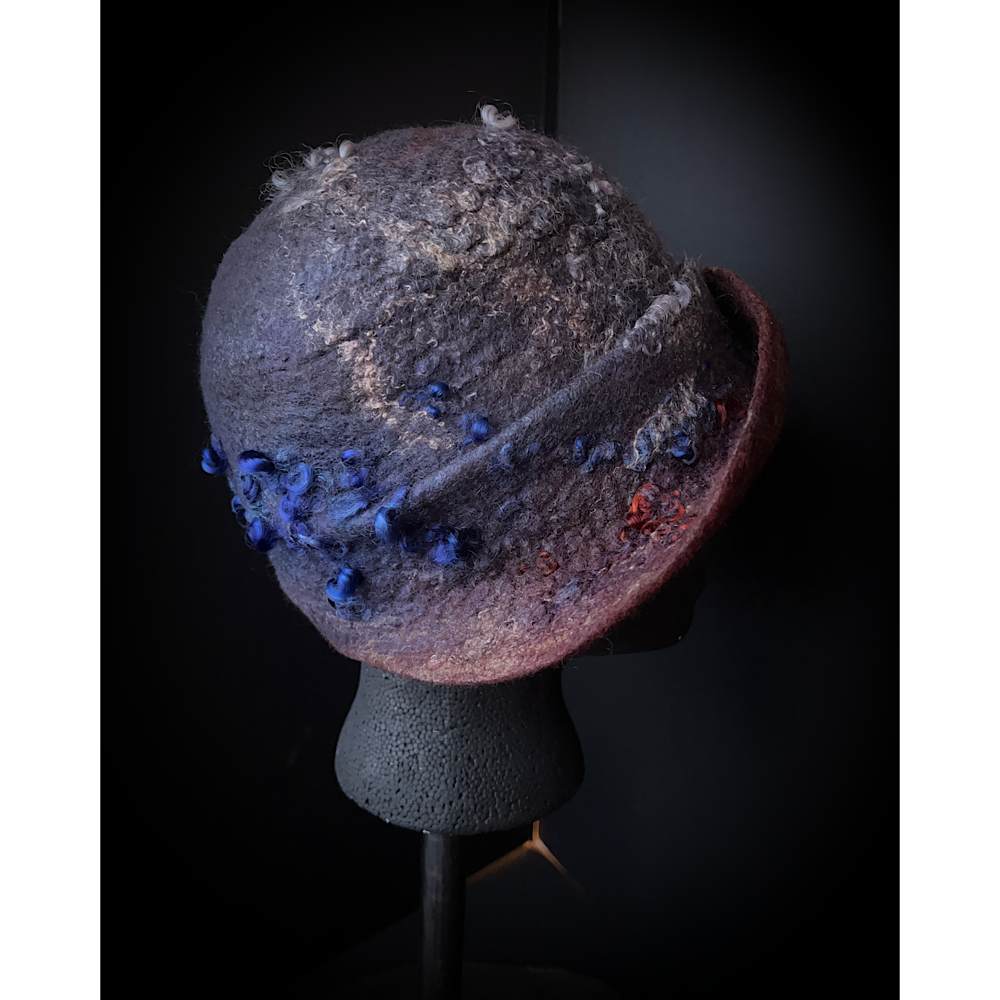 Felted cloche hat- 21”