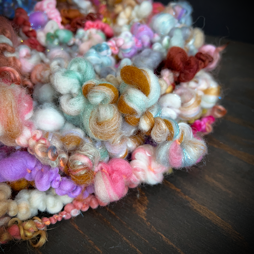Hand spun art yarn boucle