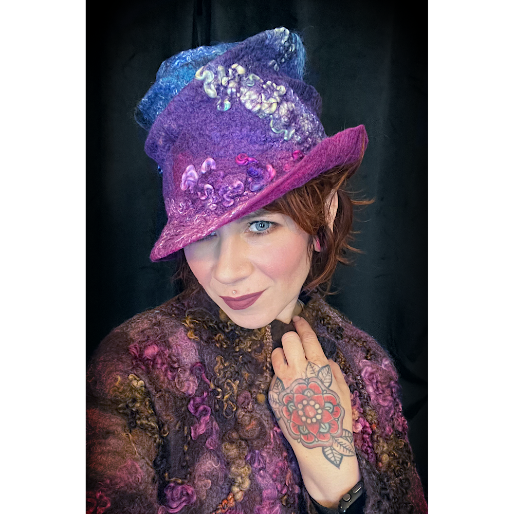 Nebula 2022 - felted cloche hat