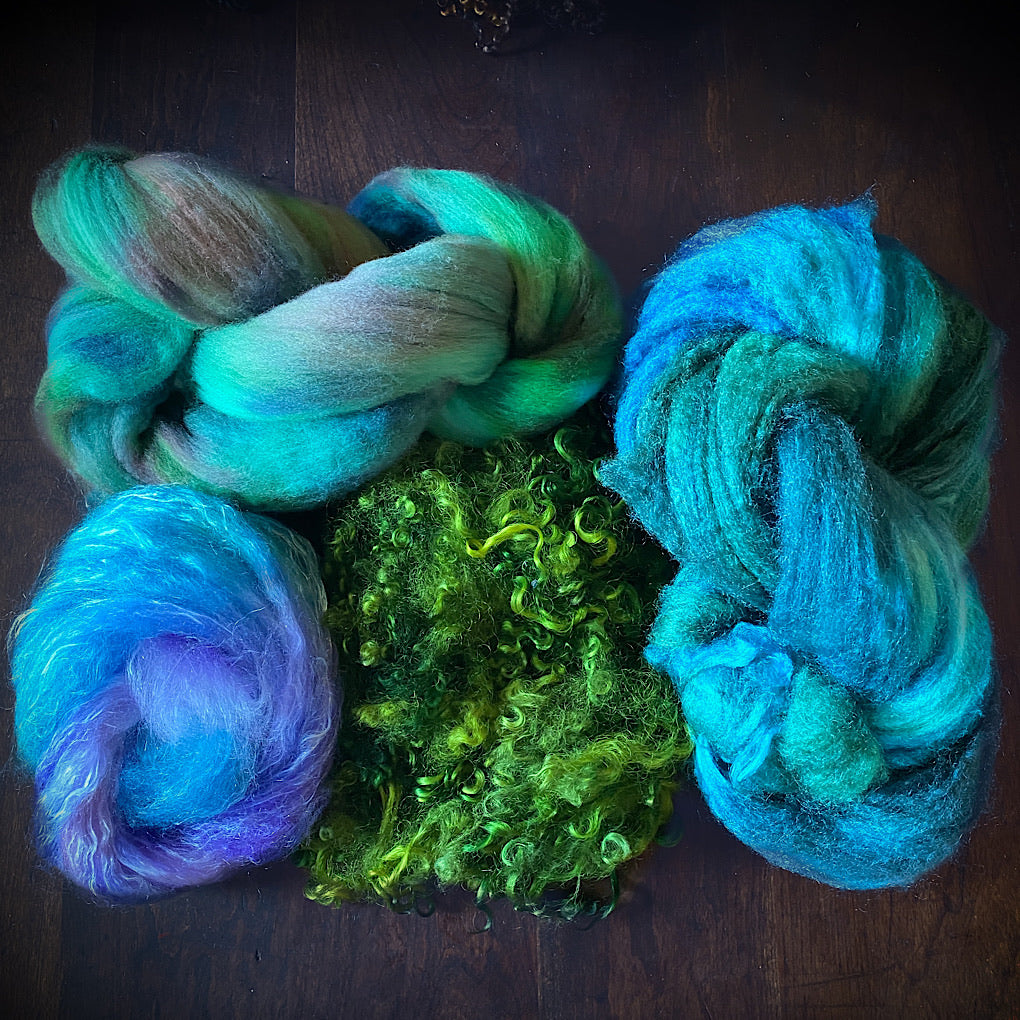 Spinning kit Hand dyed roving