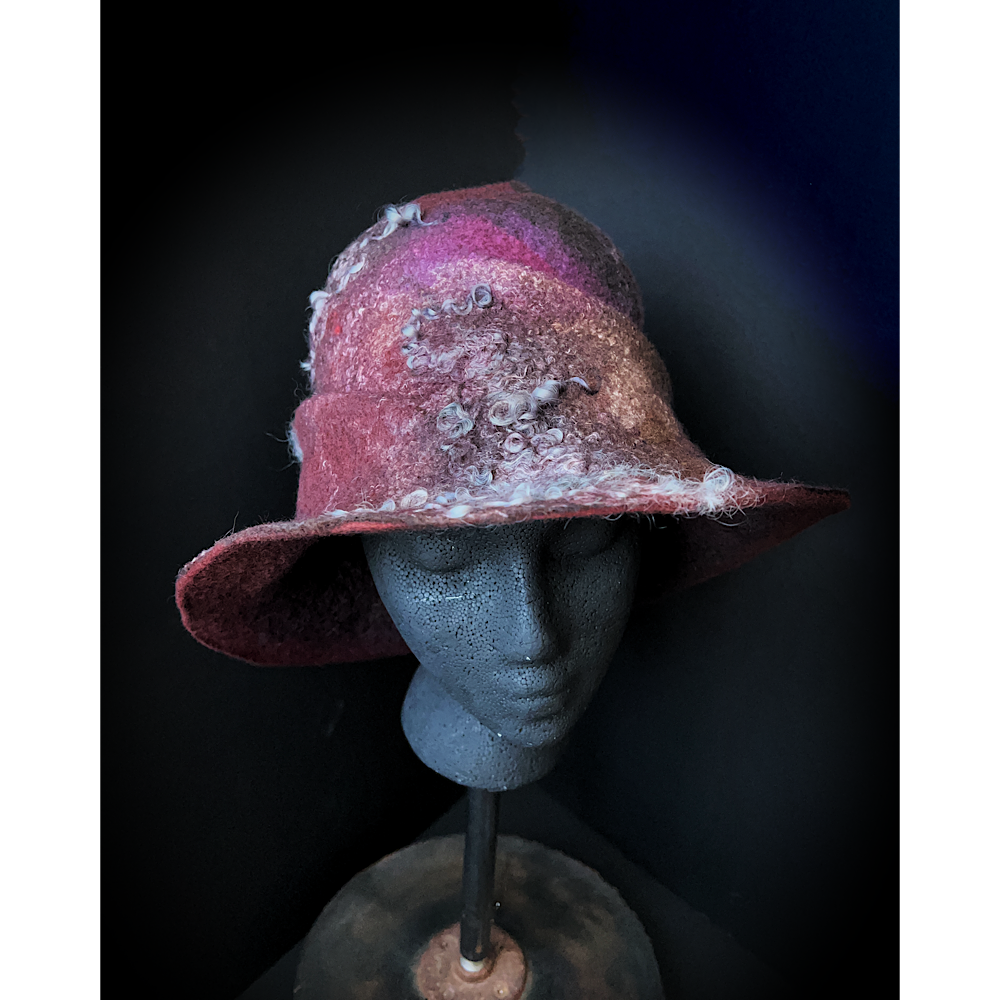 Felted cloche hat- 23”