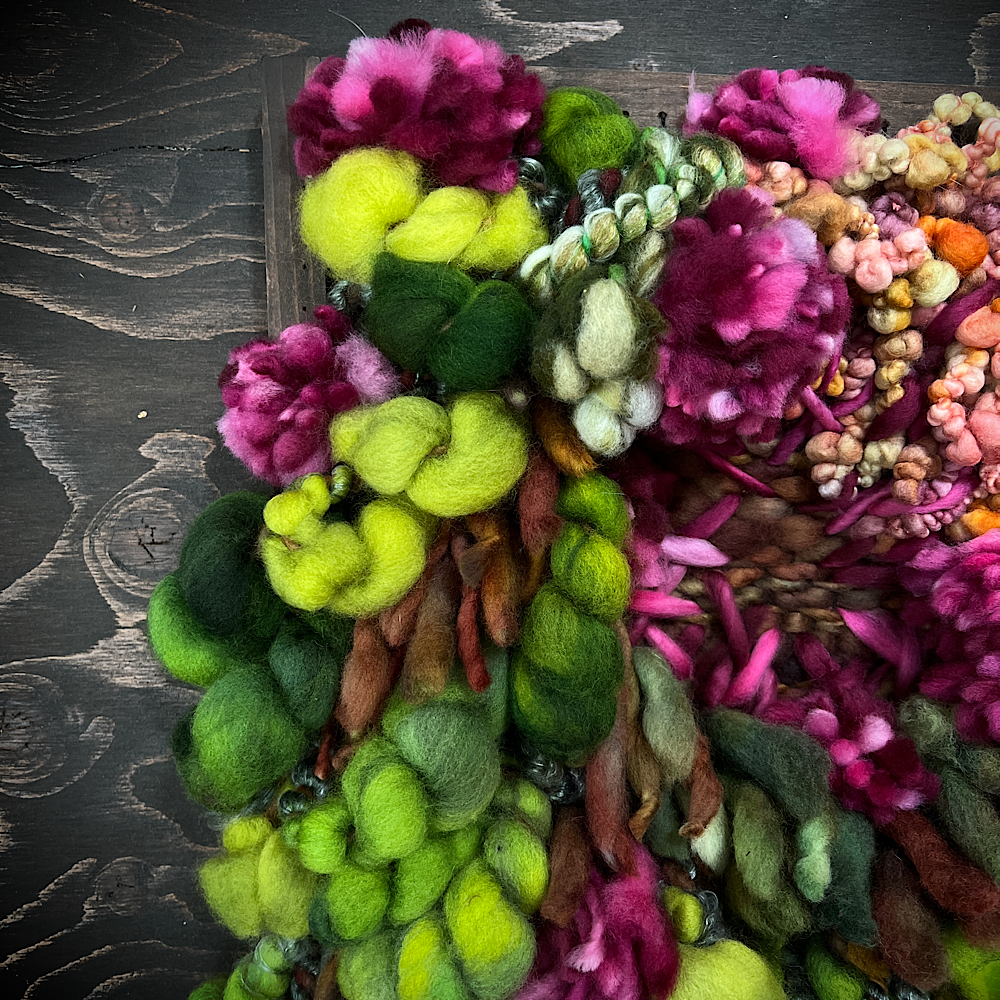 Blooming times - woven wall art