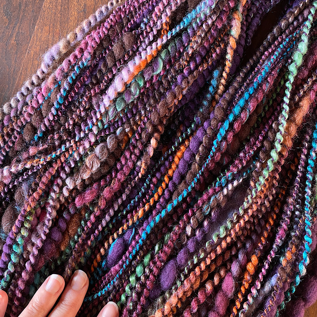Eggplant One-of-a-kind Silk art yarn