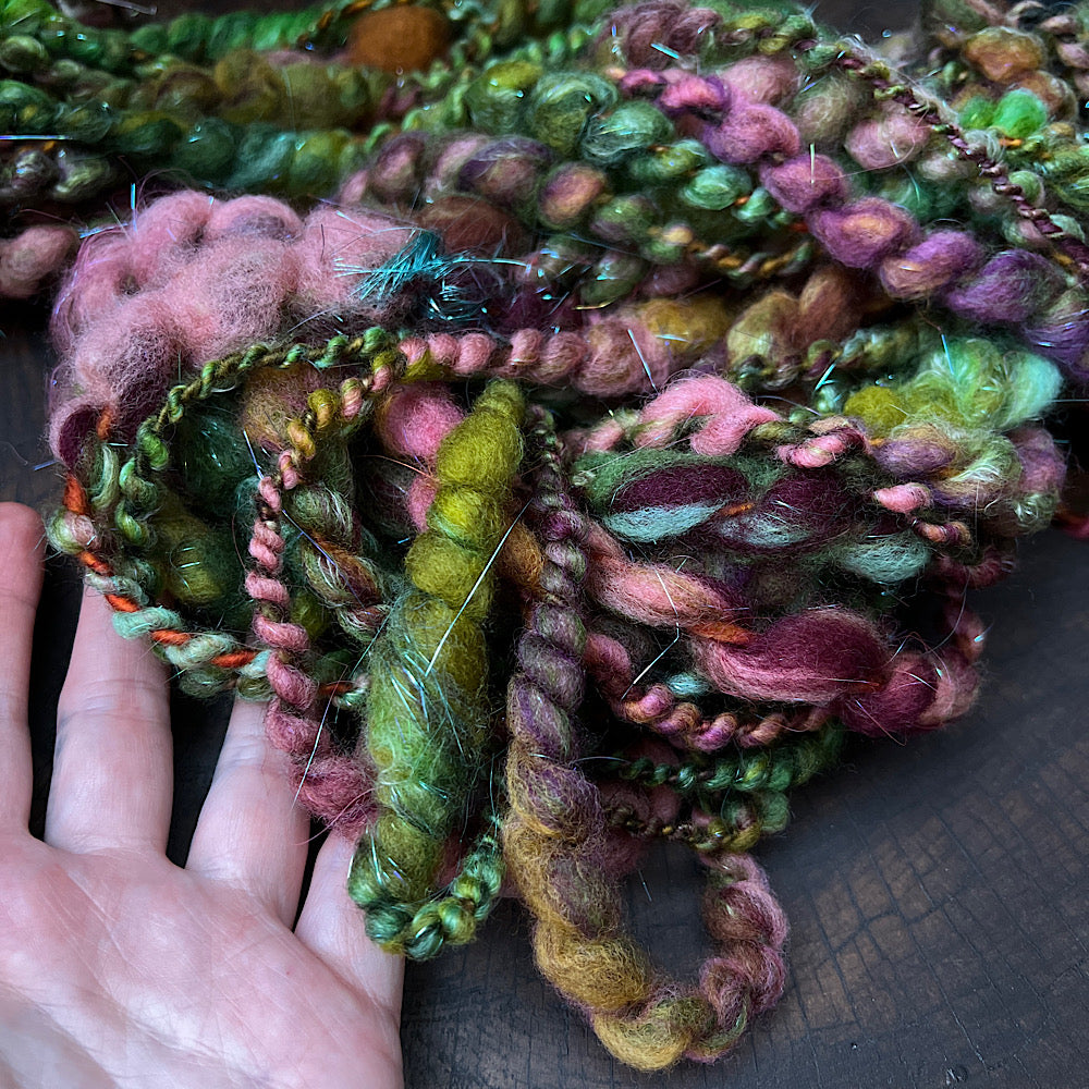 Fluffy spiral in mermaid green