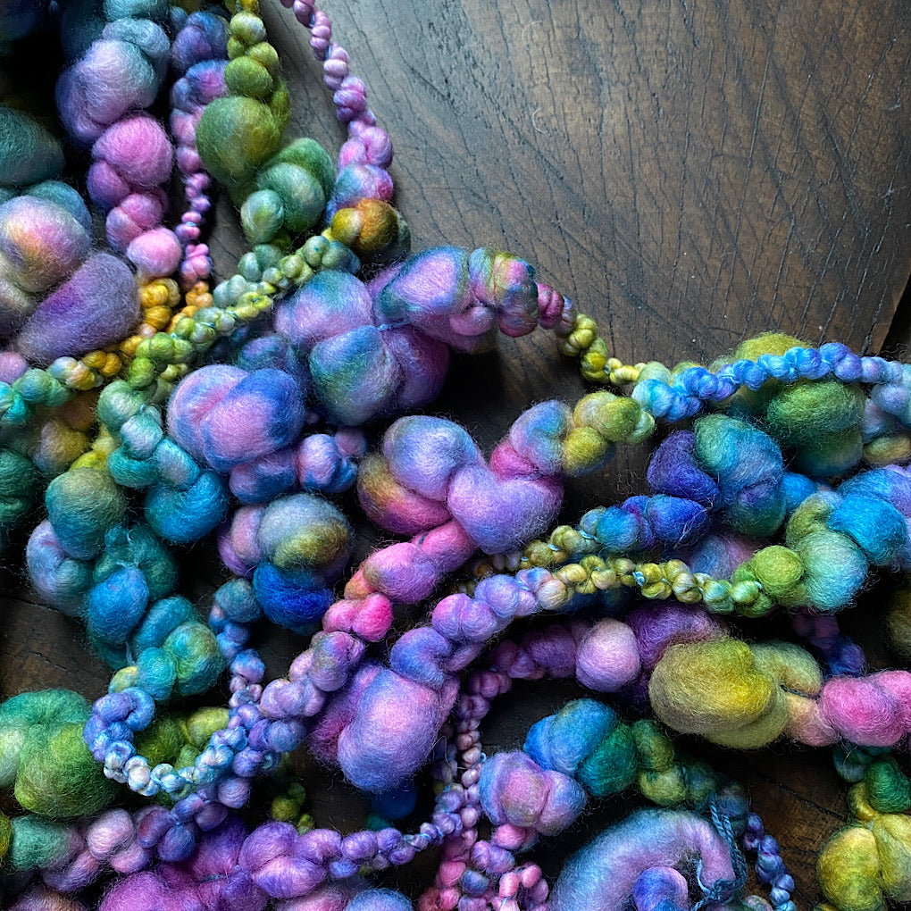 Green purple blue HAPPY Jumbo boucle Art yarn