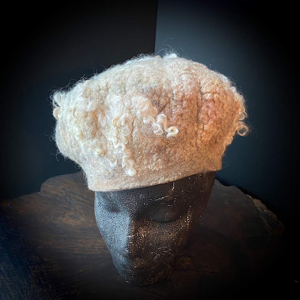 Merino silk beret 22”