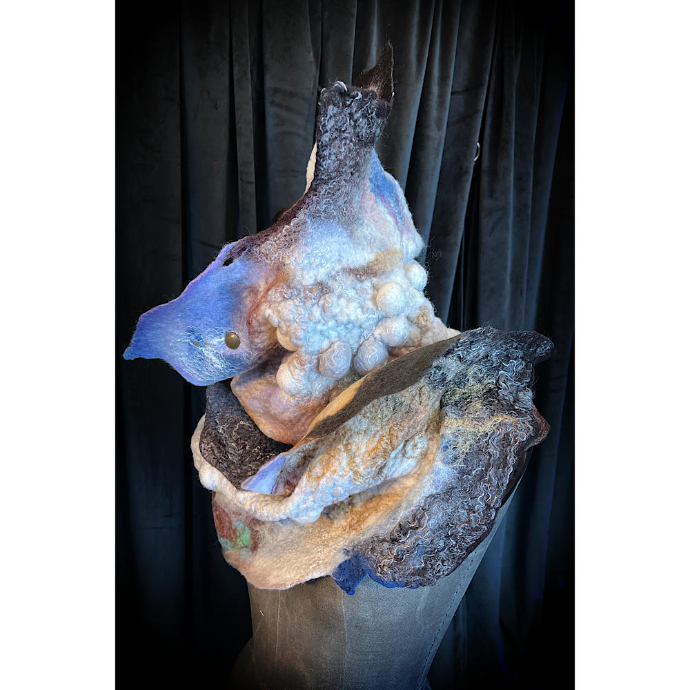 Galactic Moth - felted scarf