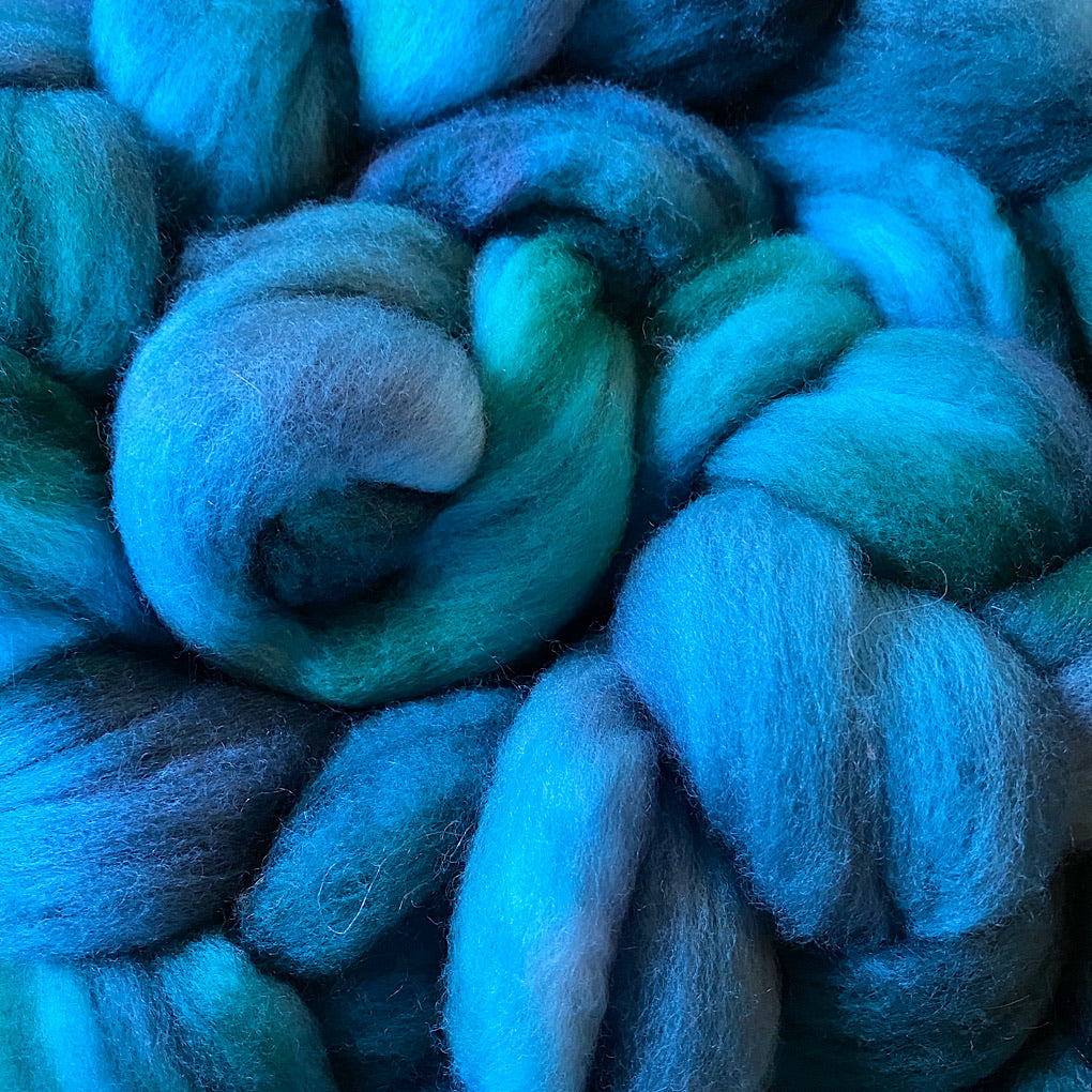 Hand painted merino roving