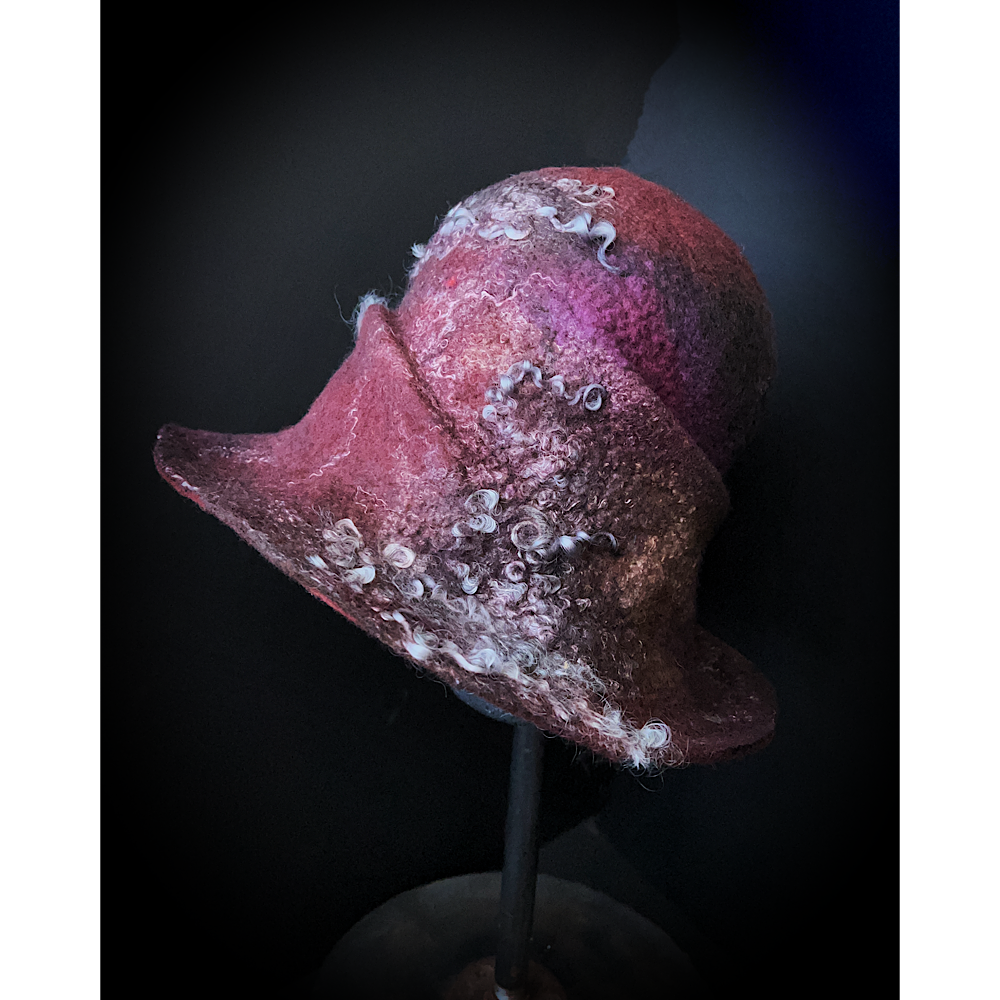 Felted cloche hat- 23”