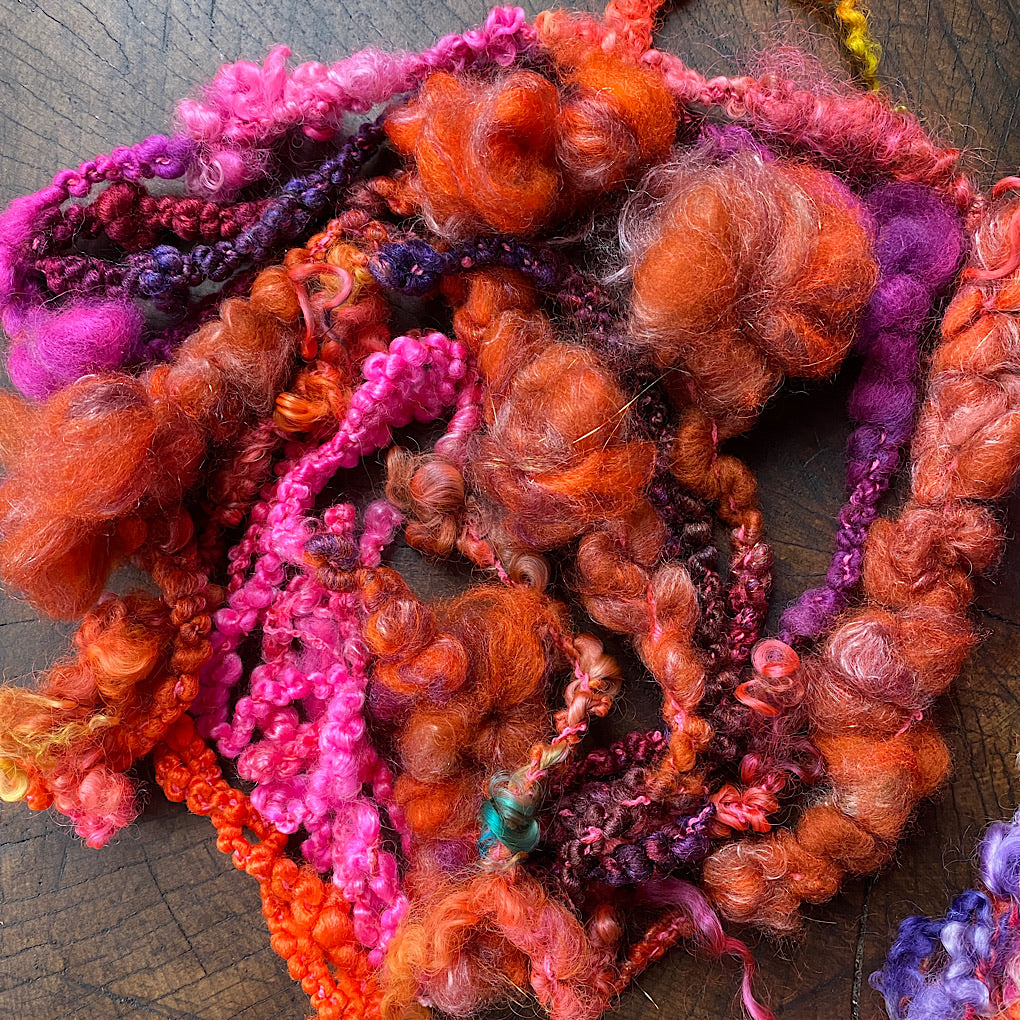 Fiery Rose art yarns lot